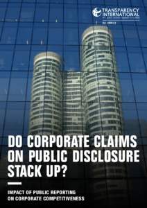 DO CORPORATE CLAIMS ON PUBLIC DISCLOSURE STACK UP? IMPACT OF PUBLIC REPORTING ON CORPORATE COMPETITIVENESS