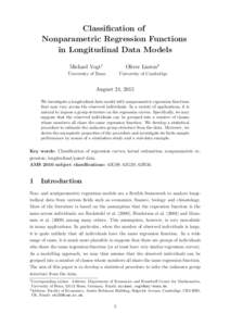 Classification of Nonparametric Regression Functions in Longitudinal Data Models Michael Vogt1  Oliver Linton2