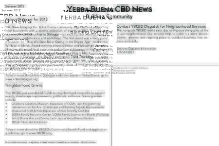 SummerArts in Dialogue for 2012 Yerba Buena CBD News Building Community