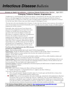 Infectious Disease Bulletin - Emerging Tickborne Disease: Anaplasmosis