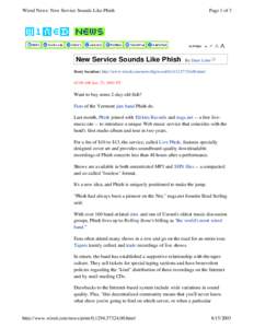 Wired News: New Service Sounds Like Phish  New Service Sounds Like Phish Page 1 of 3