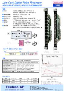 Low Cost Digital Pulse Processor  MADE IN JAPAN APV8108-8(1GSPS), APV8516-8(500MSPS)