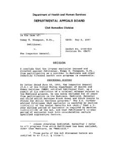 [removed]CR473 Tommy E. Thompson, R.Ph., Petitioner v. OIG