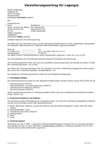 Versicherungsvertrag für Lagergut Pickens Selfstorage EsplanadeHamburg Steuernummer: nachfolgend Vermieter genannt