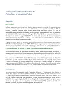 Società Italiana per la Procreazione Responsabile S.I.P.Re. LA CONTRACCEZIONE D’EMERGENZA Position Paper sul meccanismo d’azione