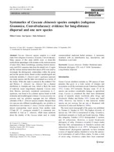 Org Divers Evol[removed]:373–386 DOI[removed]s13127[removed]ORIGINAL ARTICLE  Systematics of Cuscuta chinensis species complex (subgenus