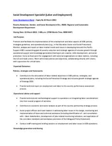 Microsoft Word - Social Development Specialist ADB deadline 22 Mar 2012