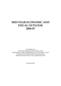 Mid‑Year Economic and Fiscal Outlook - Appendix F: Historical Australian Government Data