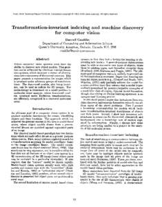 Transformation-invariant Indexing and Machine Discovery for Computer Vision