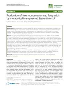 Production of free monounsaturated fatty acids by metabolically engineered Escherichia coli