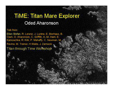 TiME: Titan Mare Explorer Oded Aharonson Talk from: