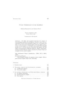 483  Documenta Math. Cyclic Cohomology of Lie Algebras ¨tlu