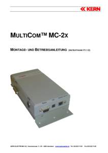 MULTICOM™ MC-2X MONTAGE- UND BETRIEBSANLEITUNG KERN ELEKTRONIK AG, Kammistrasse 11, CHInterlaken  (AB SOFTWARE V1.1.5)