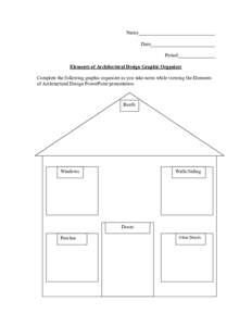 Name_______________________________ Date__________________________ Period_______________ Elements of Architectural Design Graphic Organizer Complete the following graphic organizer as you take notes while viewing the Ele