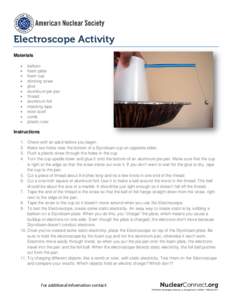Electroscope Activity Materials • • • •
