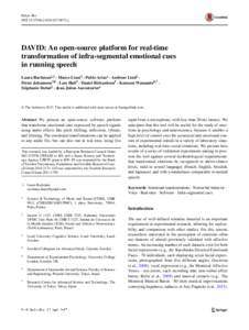 Behav Res DOIs13428y DAVID: An open-source platform for real-time transformation of infra-segmental emotional cues in running speech
