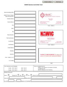 NAWIC Business Card Order Form  Name (including suffix): 1