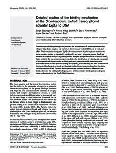 Microbiology (2005), 151, 259–268  DOImicDetailed studies of the binding mechanism of the Sinorhizobium meliloti transcriptional