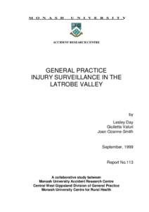 General Practice Injury Surveillance in the Latrobe Valley
