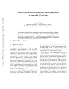 Indications of room-temperature superconductivity  arXiv:1007.2736v1 [cond-mat.supr-con] 16 Jul 2010 at a metal-PZT interface