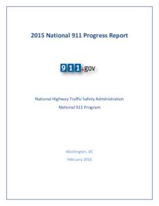 National 911 Program 2015 Profile Database Progress Report