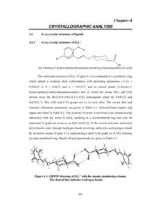 Chapter−4 CRYSTALLOGRAPHIC ANALYSIS 4.1 X-ray crystal structure of ligands