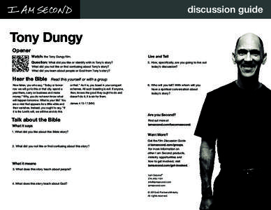 discussion guide  Tony Dungy Opener  Watch: the Tony Dungy film.