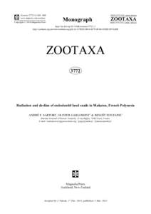 Radiation and decline of endodontid land snails in Makatea, French Polynesia