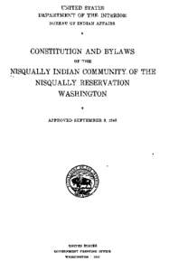 Constitution and Bylaws of the Nisqually Indian Community of the Nisqually Reservation