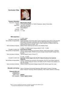 Curriculum Vitae  Personal information First names / Surname Address