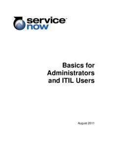 Basics for Administrators and ITIL Users