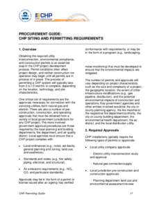 PROCUREMENT GUIDE: CHP SITING AND PERMITTING REQUIREMENTS