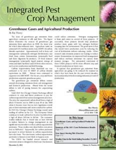 Integrated Pest & Crop Management Greenhouse Gases and Agricultural Production By Ray Massey 	 The issue of greenhouse gas emissions from
