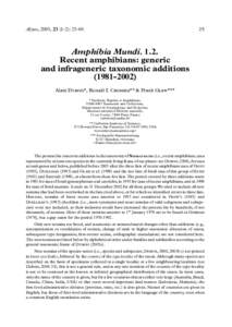 Alytes, 2005, ): Amphibia MundiRecent amphibians: generic