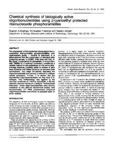 Nucleic Acids Research, Vol. 18, No[removed]Chemical synthesis of biologically active