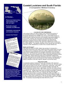 Coastal Louisiana and South Florida: A Comparative Wetland Inventory In Review... - Physical and historical facts about wetlands in each