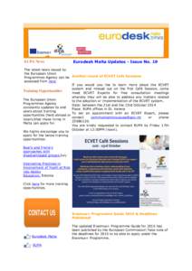 EUPA News  Eurodesk Malta Updates - Issue No. 19 The latest news issued by the European Union