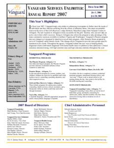 FISCAL YEARVANGUARD SERVICES UNLIMITED: ANNUAL REPORT 2007 INDIVIDUALS SERVED