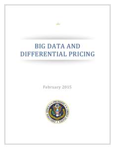 THE RECENT SLOWDOWN IN BIG DATA AND DIFFERENTIAL PRICING The Council of Economic Advisers