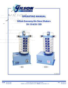 OPERATING MANUAL Gilson Economy 8in Sieve Shakers SS-15 & SS-15D SS-15