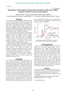 Photon Factory Activity Report 2008 #26 Part BChemistry 7C, 9A/2008G625  Quantitative XAFS analysis of hexavalent chromium in ABS resin certified