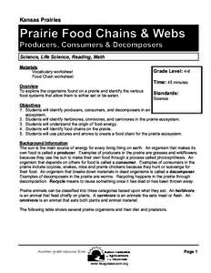 Kansas Prairies  Prairie Food Chains & Webs Producers, Consumers & Decomposers Science, Life Science, Reading, Math Materials