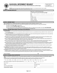 IN-SCHOOL DEFERMENT REQUEST  OMB No[removed]Form Approved Exp. Date[removed]