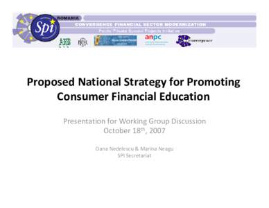 Proposed National Strategy for Promoting Consumer Financial Edu