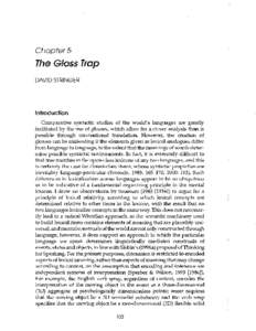 Chapter 5  The Gloss Trap DAVID STRINGER  Introduction