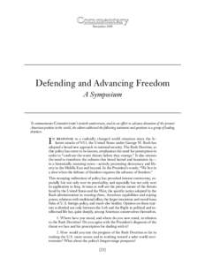 Com mentar y November 2005 Defending and Advancing Freedom A Symposium