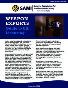 www.seasecurity.org  WEAPON EXPORTS Guide to UK Licensing