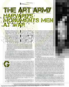 The Art Army  Harvard’s Monuments Men at War Among its crimes against humanity, Nazi Germany may have stolen more