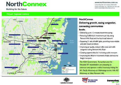www.northconnex.com.au  Building for the future Project regional context