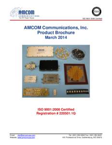 ISO 9001:2008 Certified  AMCOM Communications, Inc.